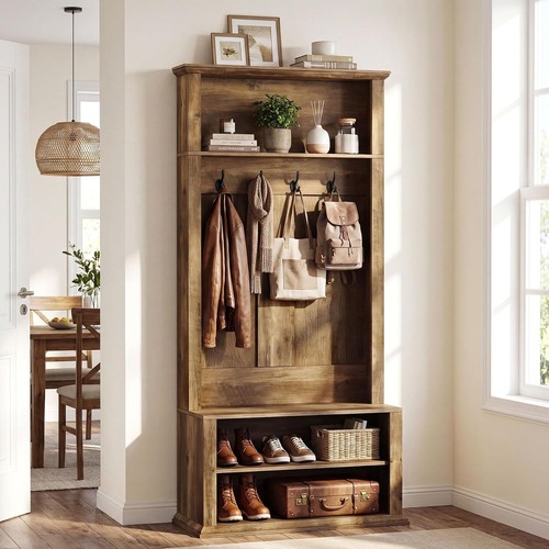 Tall hall tree with - tall,