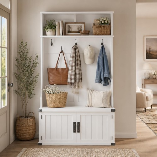 Farmhouse hall tree with - farmhouse,